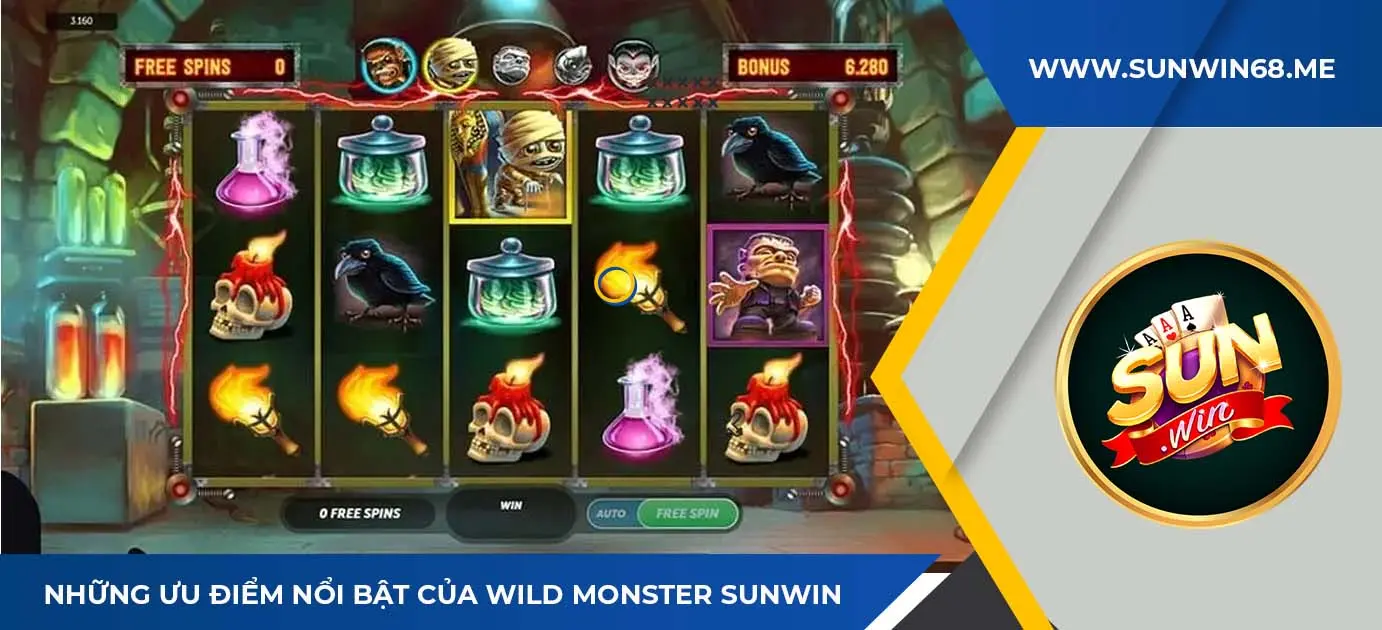 siêu phẩm game quay hũ wild monster sunwin