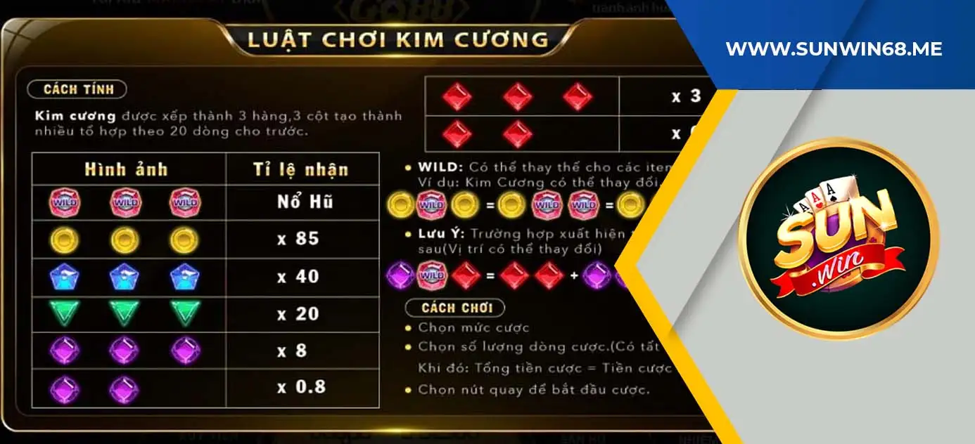 Luật chơi nổ hũ kim cương sunwin cho người mới